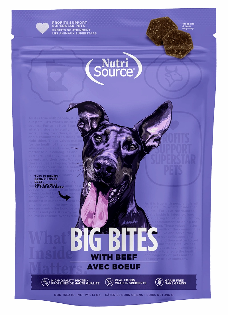 NutriSource Big Bites Grain Free Beef Dog Treats