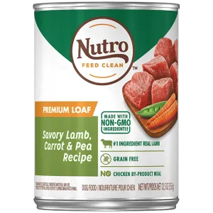 Nutro Premium Loaf Grain Free Savory Lamb, Carrot & Pea Adult Canned Dog Food
