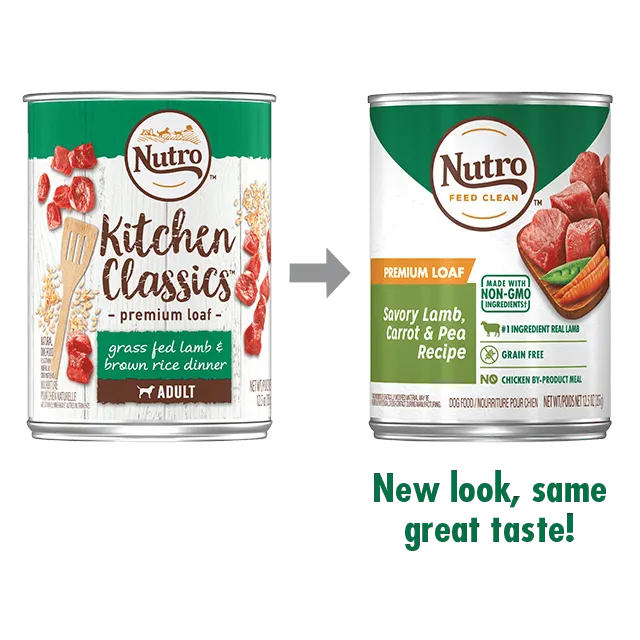 Nutro Premium Loaf Grain Free Savory Lamb, Carrot & Pea Adult Canned Dog Food