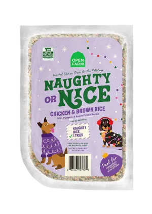 Open Farm Naughty or Nice Chicken & Brown Rice Gently Cooked Recipe Frozen Dog Food