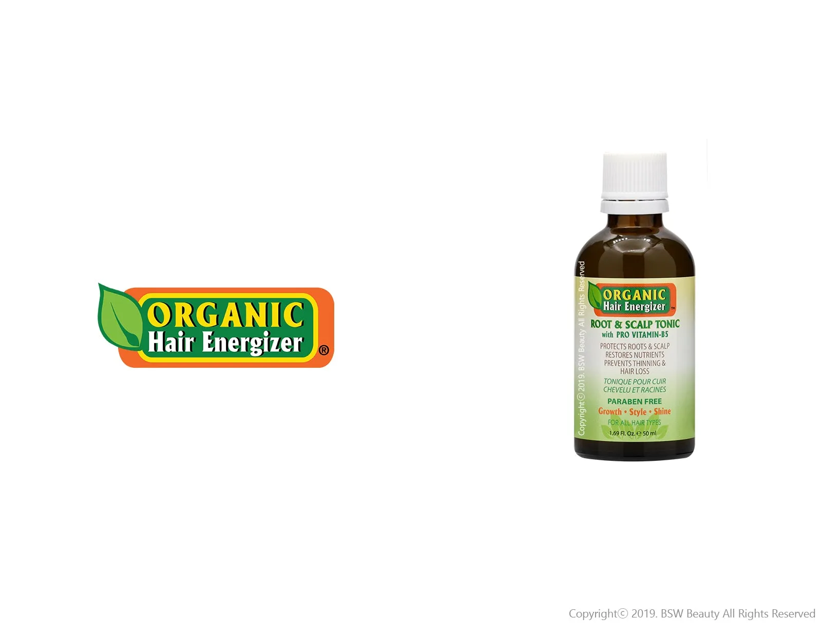 ORGANIC HAIR ENERGIZER ROOT & SCALP TONIC WITH PRO VITAMIN B5 1.69oz