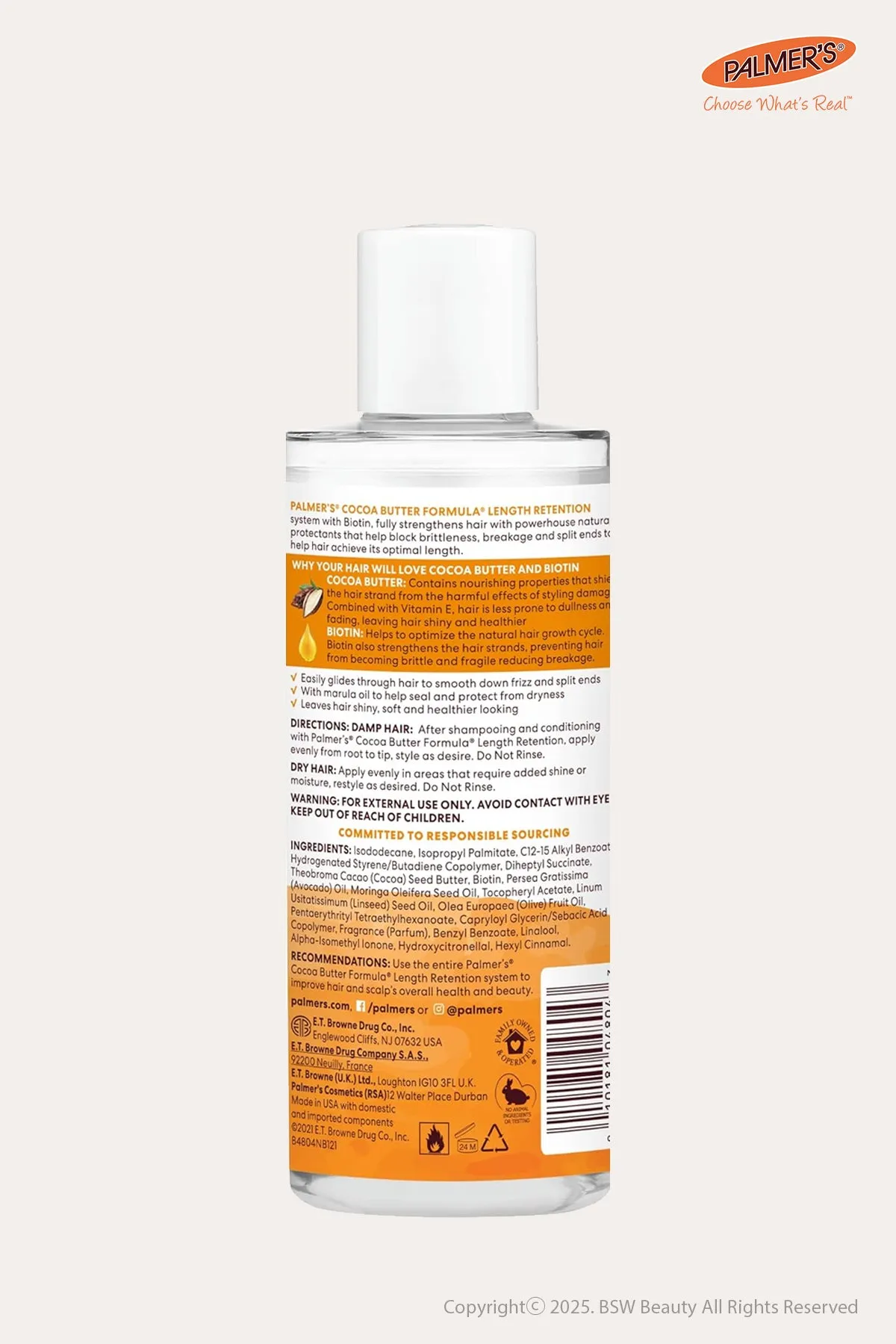 PALMER'S COCOA BUTTER FORMULA LENGTH RETENTION SHINE GLAZE SERUM 6oz