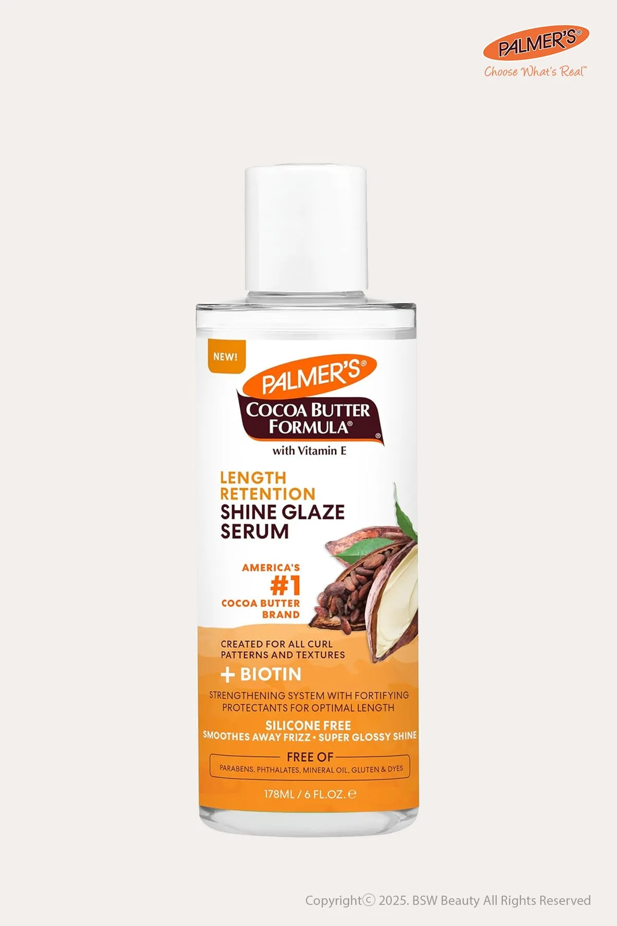 PALMER'S COCOA BUTTER FORMULA LENGTH RETENTION SHINE GLAZE SERUM 6oz