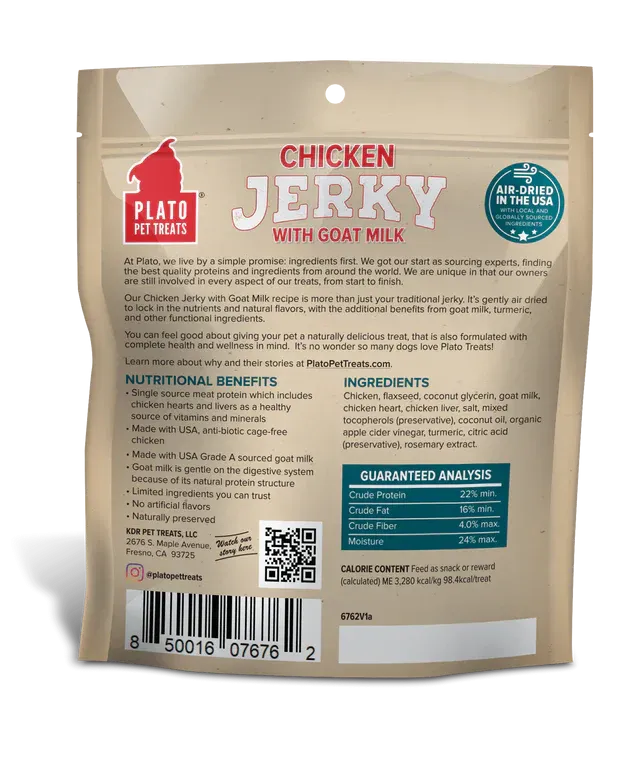 Plato Chicken with Goat's Milk Jerky Dog Treats