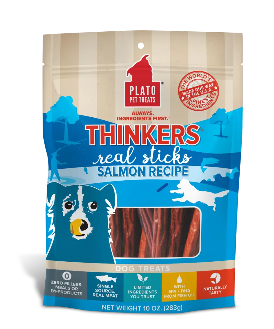 Plato Thinkers Salmon Meat Stick Dog Treats