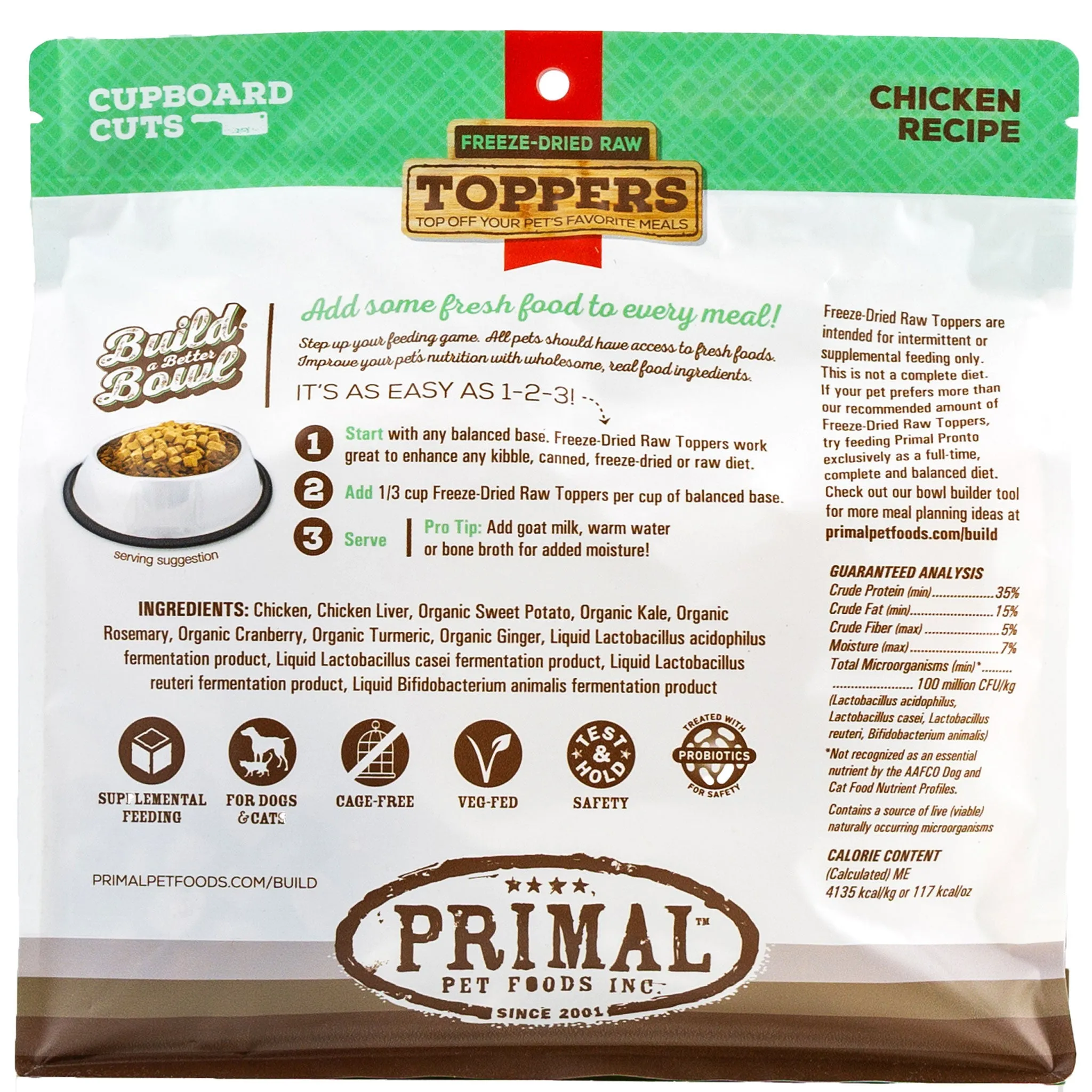 Primal Cupboard Cuts Chicken Dog Food Topper