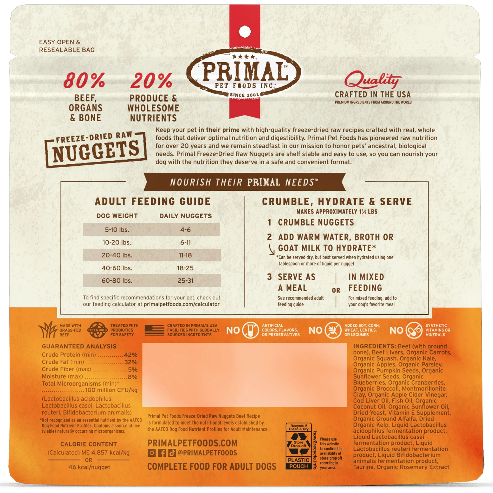 Primal Freeze-Dried Beef Formula Dog Food