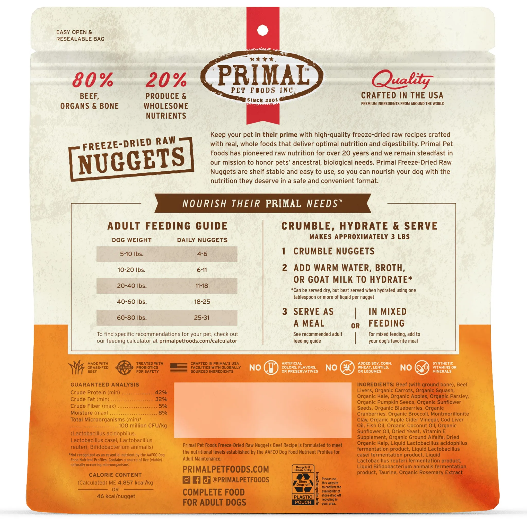Primal Freeze-Dried Beef Formula Dog Food