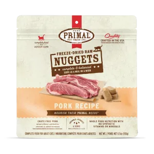 Primal Freeze-Dried Nuggets Grain Free Pork Formula Complete Diet Cat Food