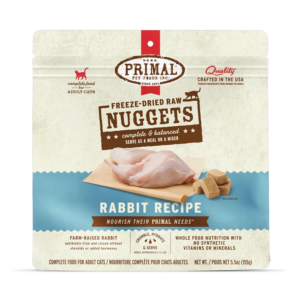Primal Freeze Dried Nuggets Grain Free Rabbit Formula Cat Food