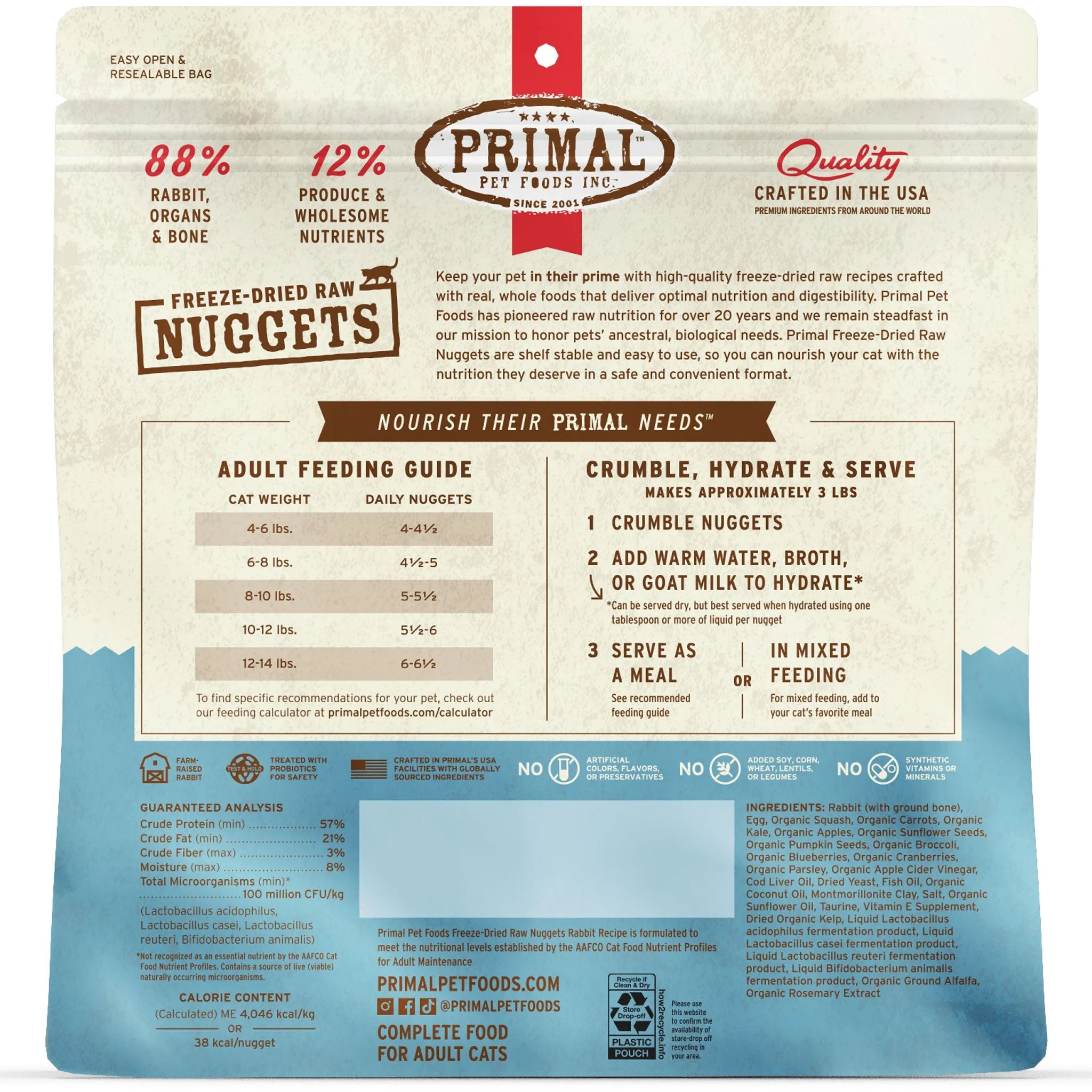 Primal Freeze-Dried Rabbit Cat Food