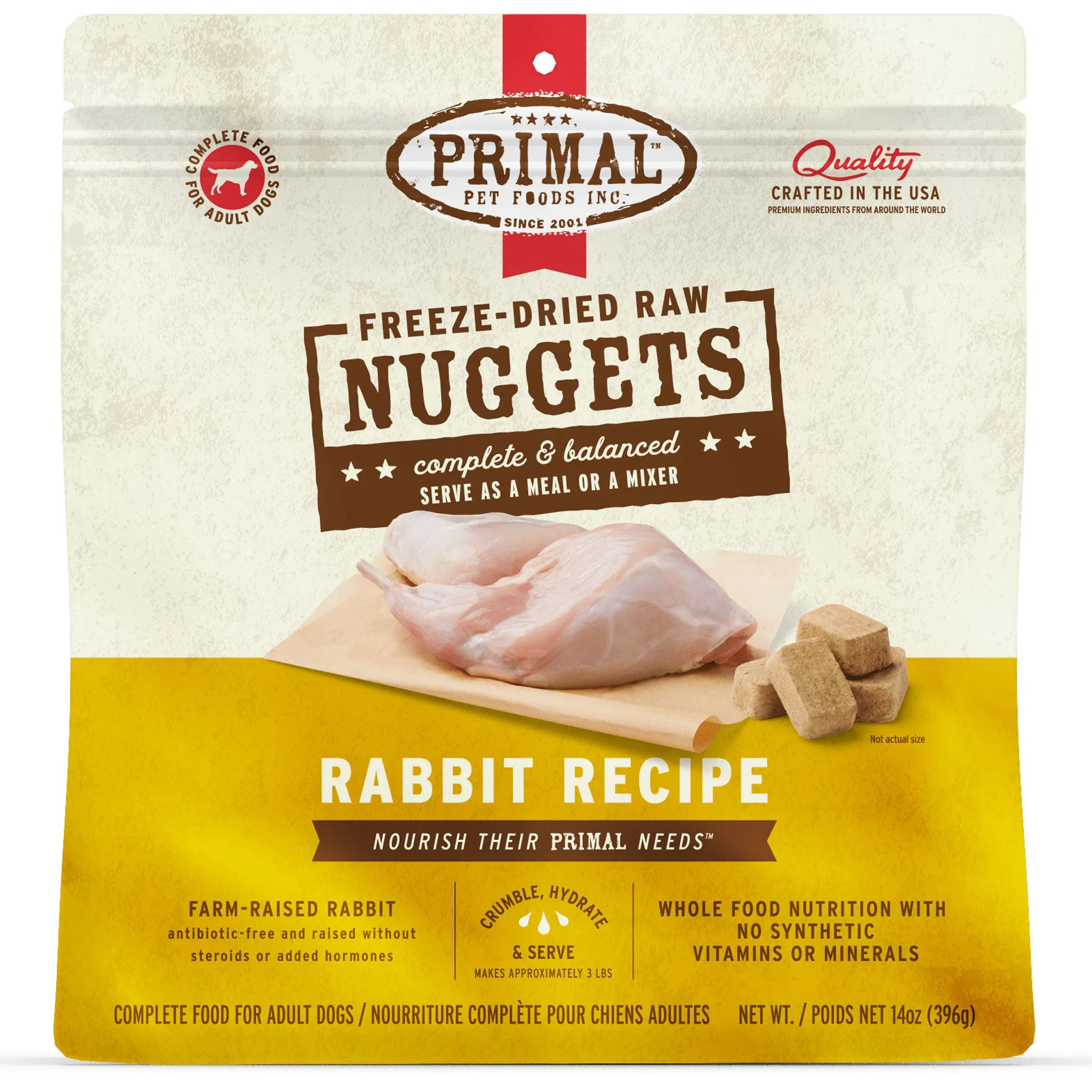 Primal Freeze-Dried Rabbit Formula Dog Food - 14oz