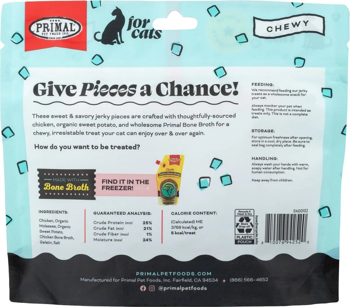 Primal Give Pieces A Chance Chicken with Broth for Cats! Recipe Treats for Cats