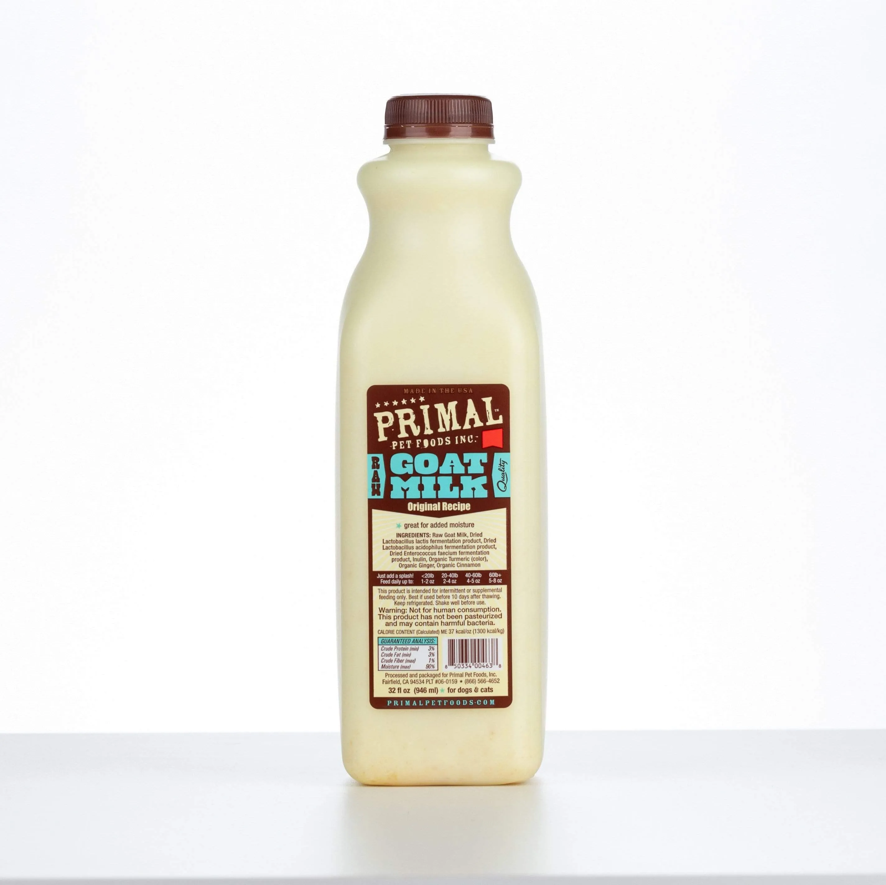 Primal Original Raw Frozen Goat Milk Bowl Booster for Cats and Dogs