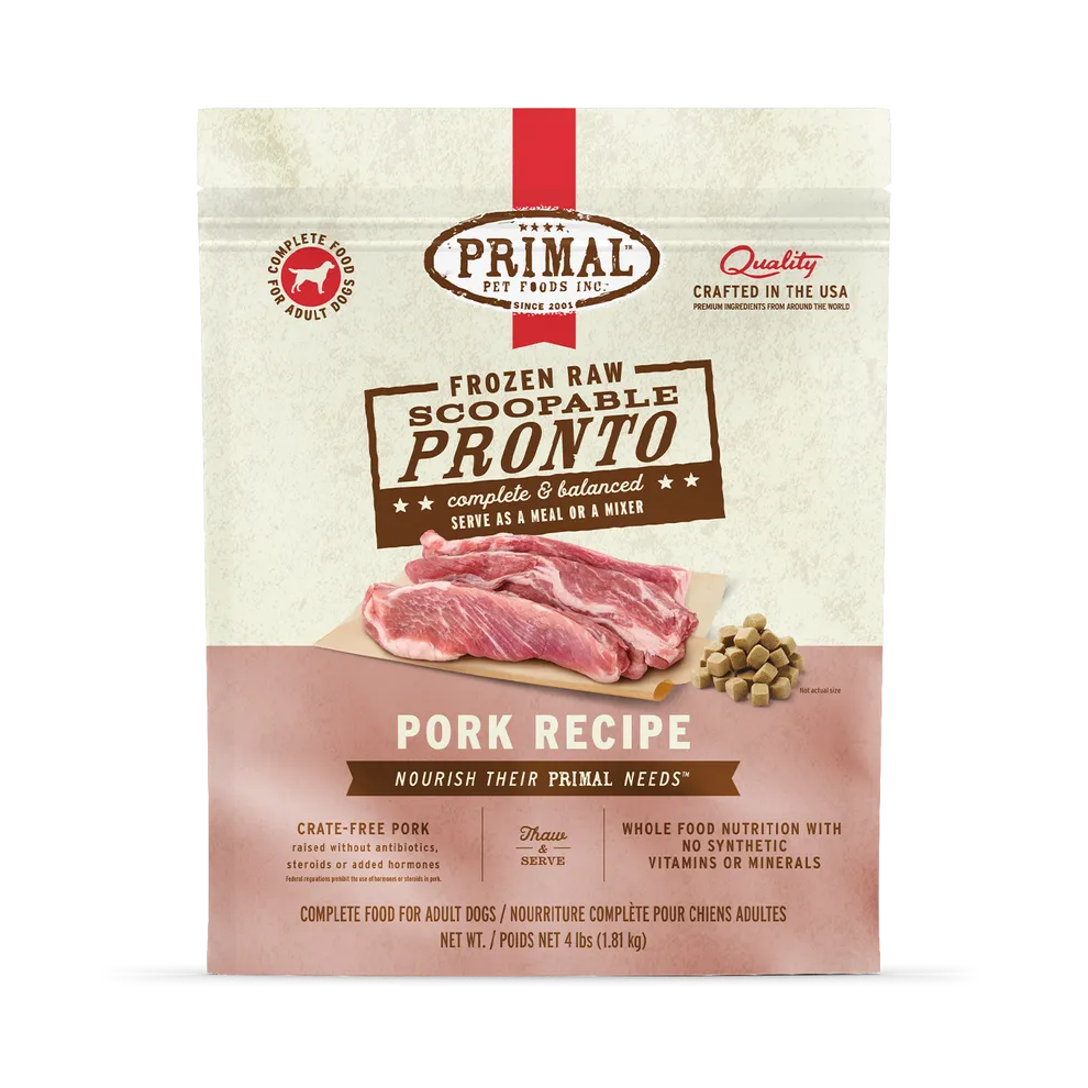 Primal Pronto Raw Frozen Pork Dog Food