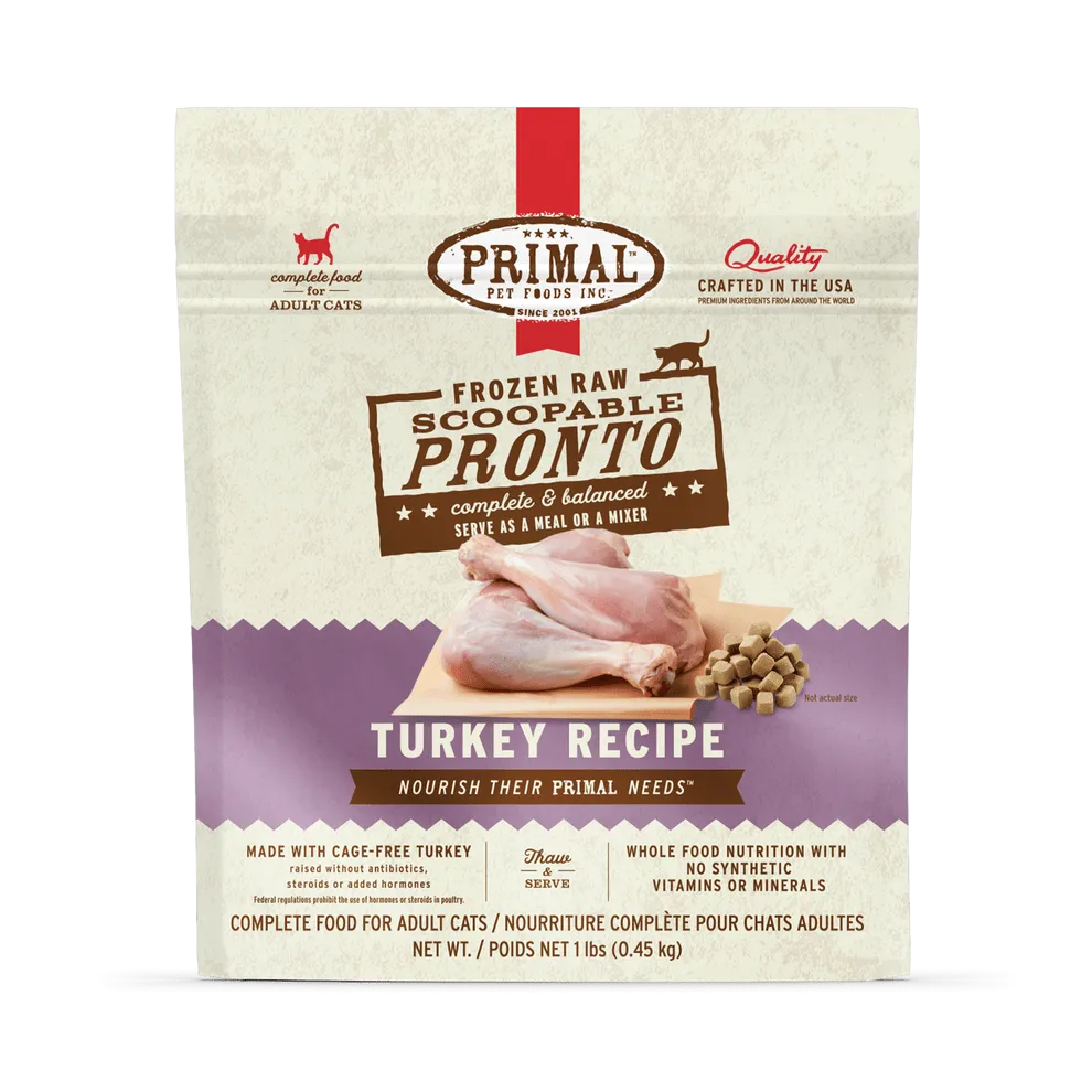 Primal Pronto Raw Frozen Turkey Recipe Food For Cats
