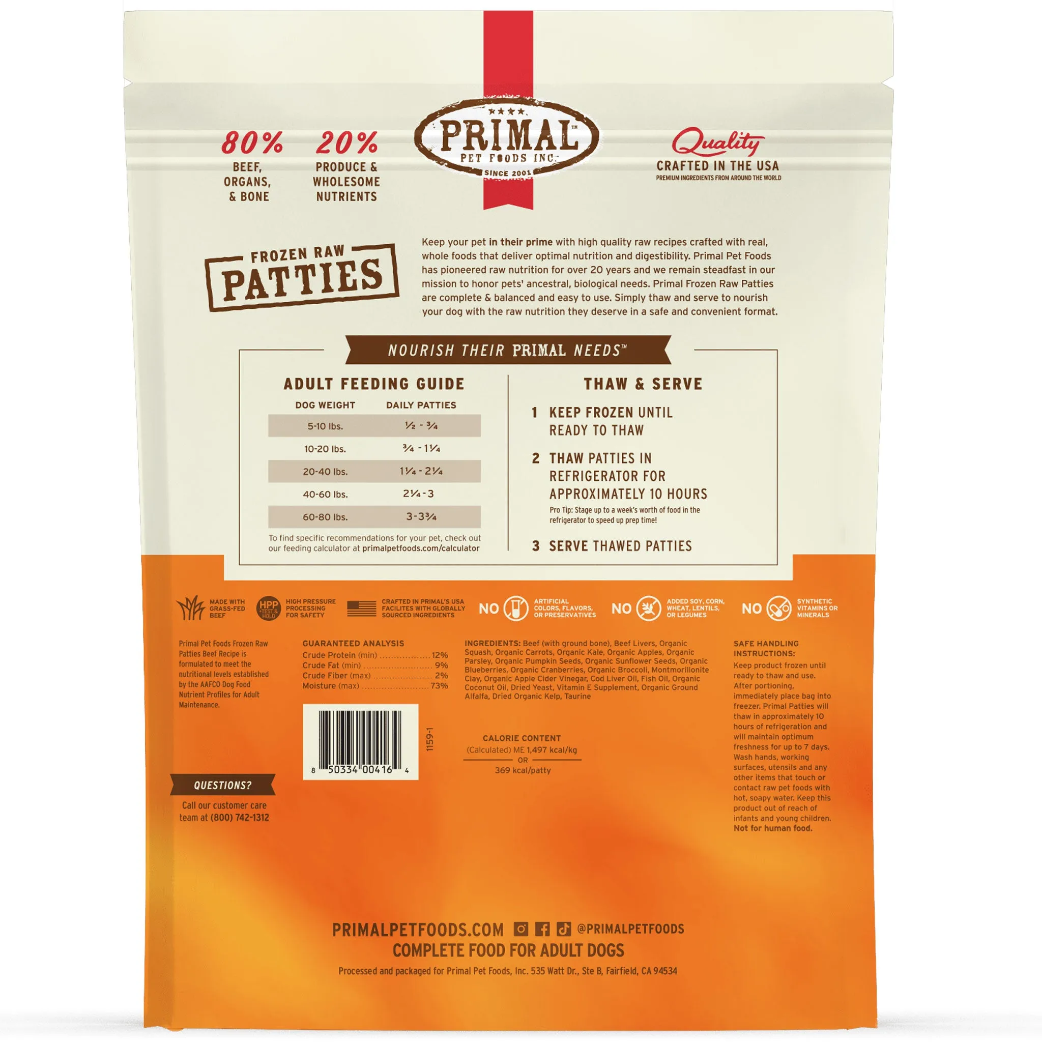 Primal Raw Beef Dog Food