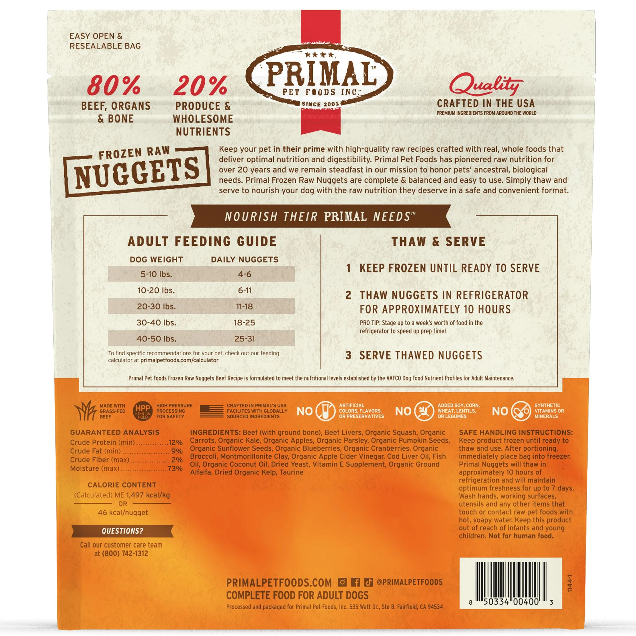 Primal Raw Beef Dog Food