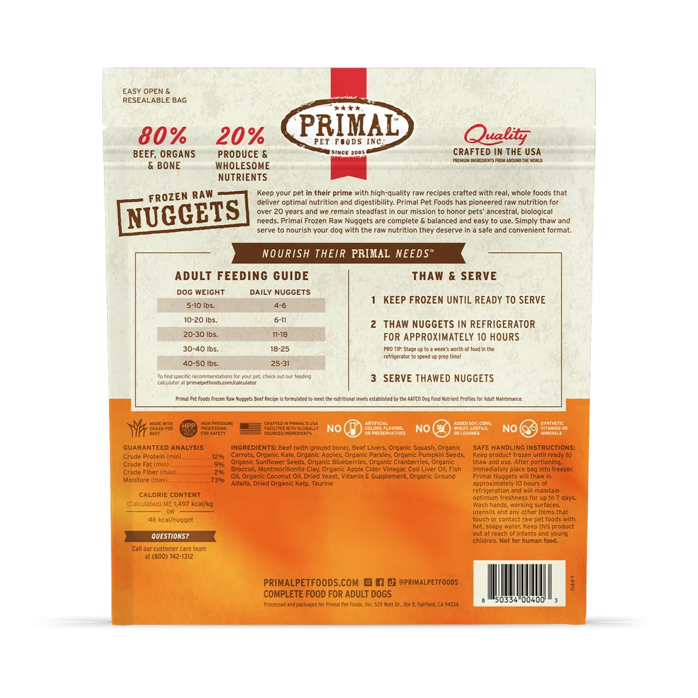 Primal Raw Frozen Beef Formula For Dogs