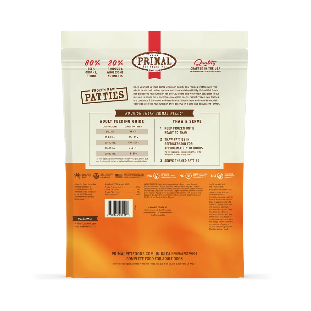Primal Raw Frozen Beef Formula For Dogs