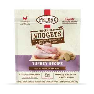 Primal Raw Frozen Nuggets Turkey Formula Nuggets For Cats