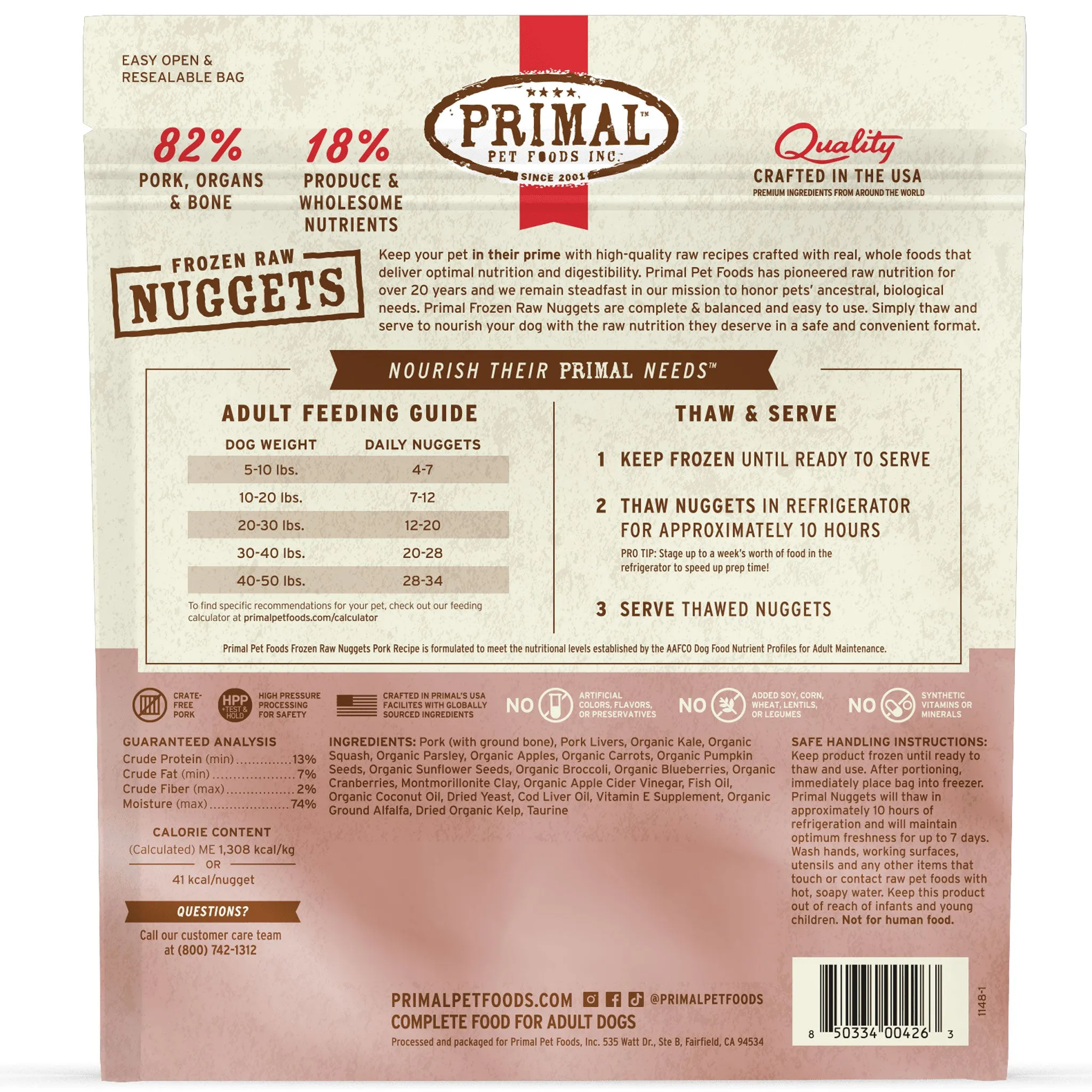 Primal Raw Pork Dog Food