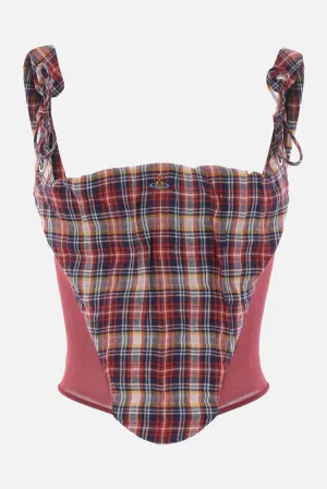 Puppy Corset top in check linen