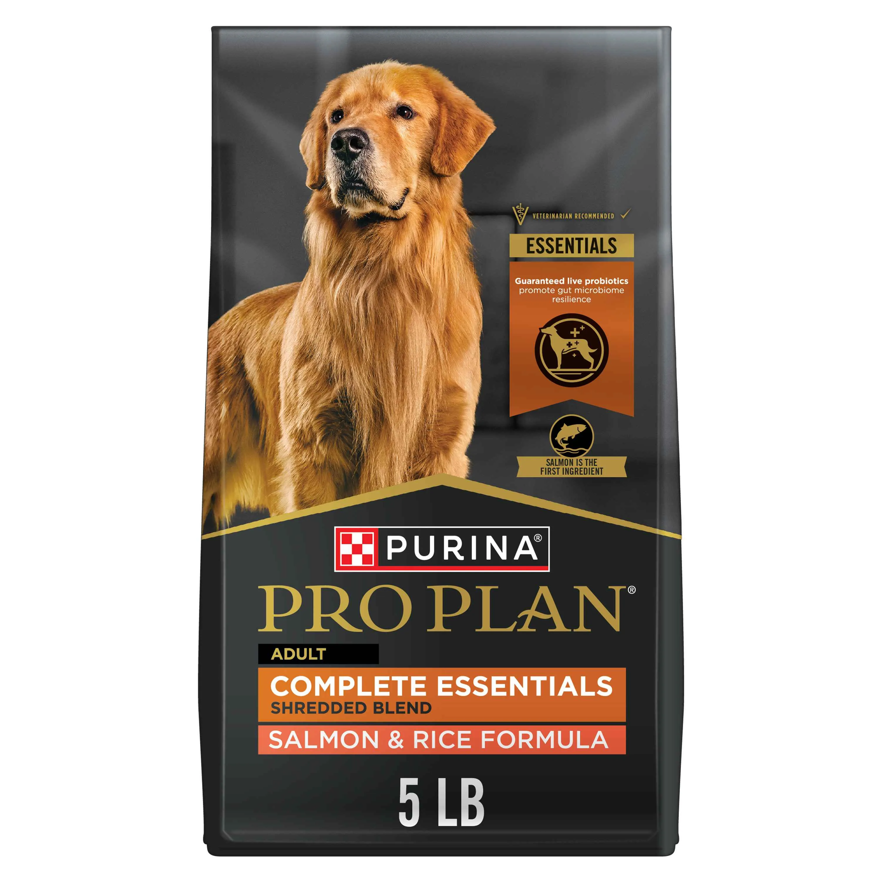 Purina Pro Plan Complete Essentials Shredded Blend Salmon and Rice Dog Food Dry Formula with Probiotics for Dogs