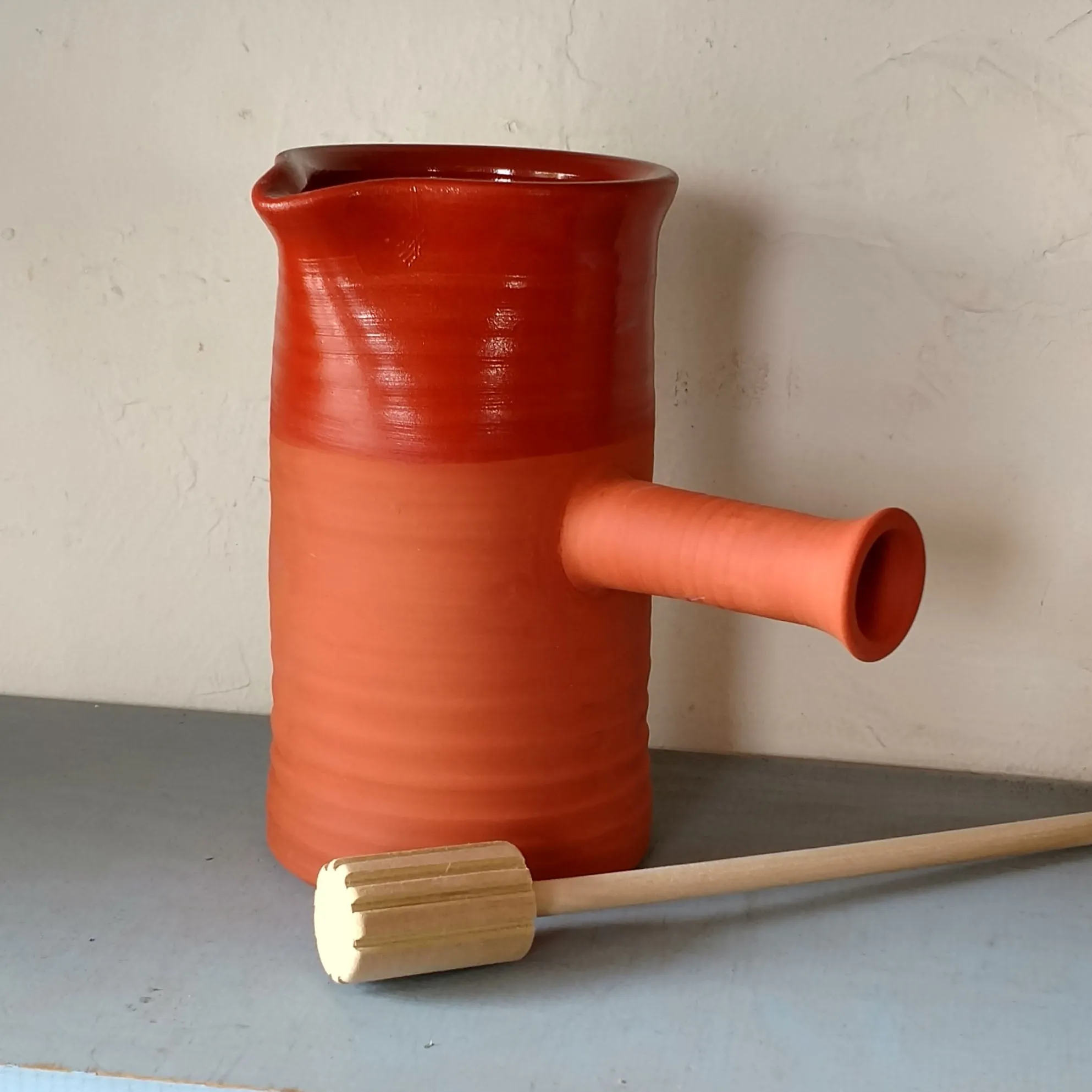 Redware Chocolate Pot