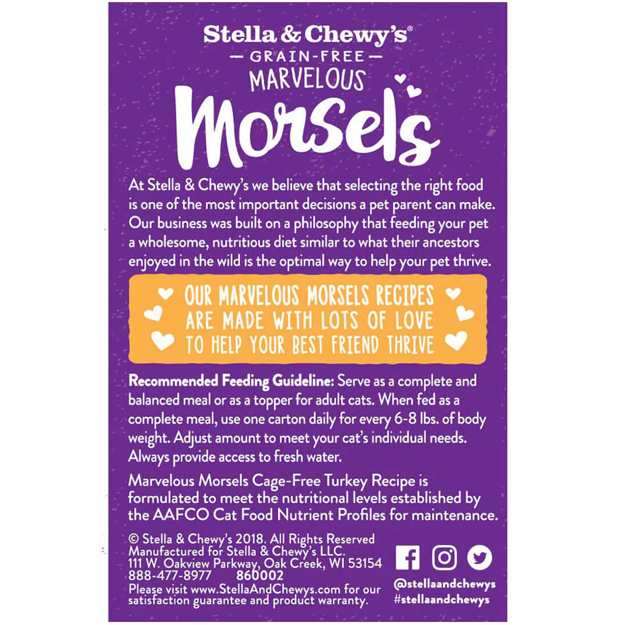 Stella & Chewy's Marvelous Morsels Cage-Free Turkey Recipe Cat Food - 5.5oz