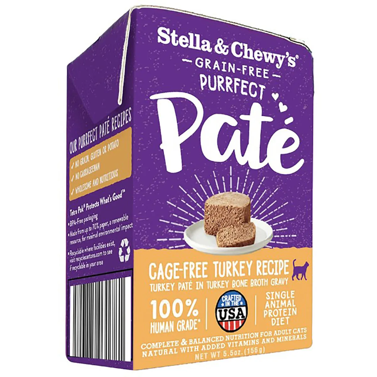 Stella & Chewy's Purrfect Pate Cage-Free Turkey Recipe Wet Cat Food - 5.5oz