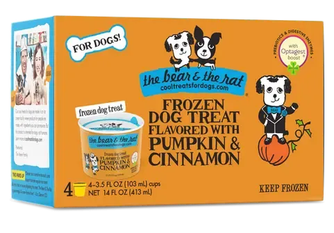 The Bear & The Rat Frozen Yogurt Dog Treat with Real Pumpkin & Cinnamon