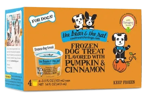The Bear & The Rat Frozen Yogurt Dog Treat with Real Pumpkin & Cinnamon
