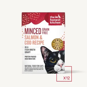 The Honest Kitchen Cat Minced Salmon & Cod Recipe in Fish Broth Gravy Wet Cat Food