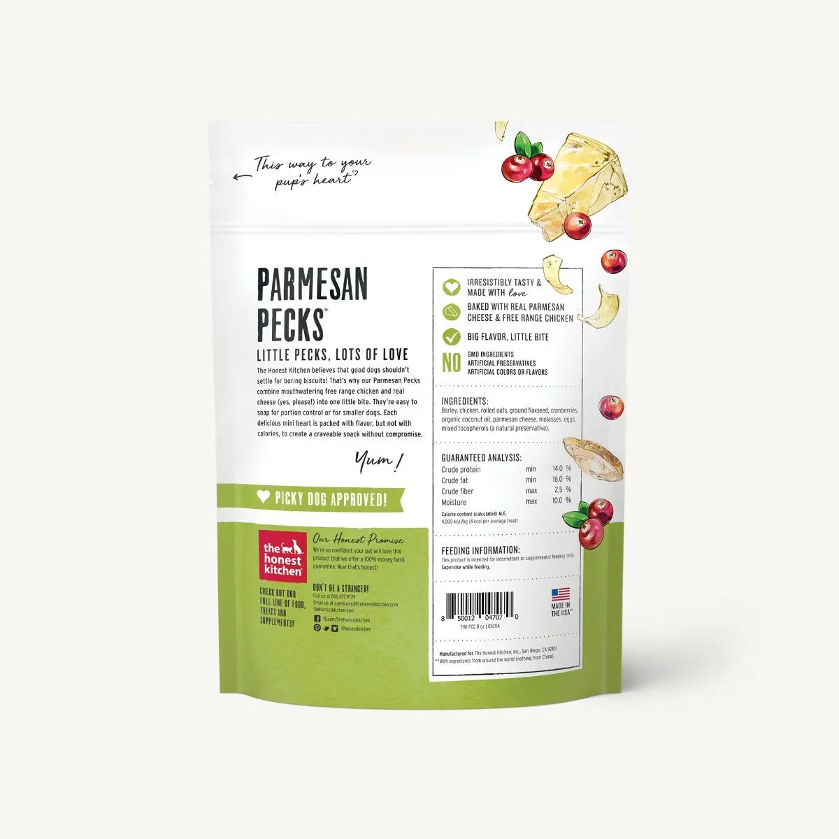 The Honest Kitchen Chicken, Parmesan & Cranberry Recipe Parmesan Pecks For Dogs