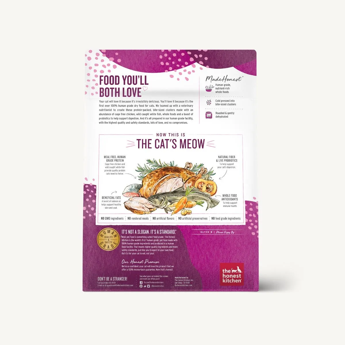 The Honest Kitchen Grain-Free Chicken & Whitefish Whole Food Clusters Dry Cat Food