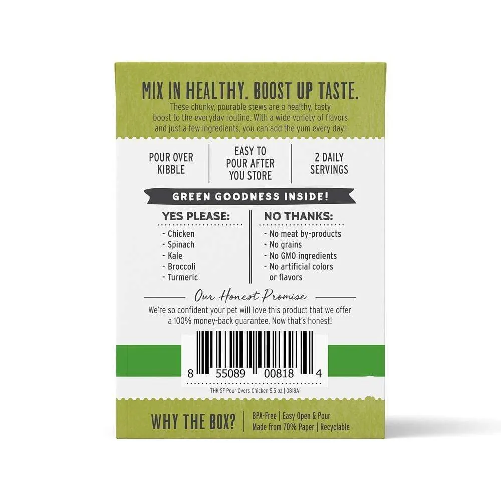 The Honest Kitchen Pour Overs Grain Free Chicken Stew with Spinach, Kale & Broccoli Food Topper for Dogs