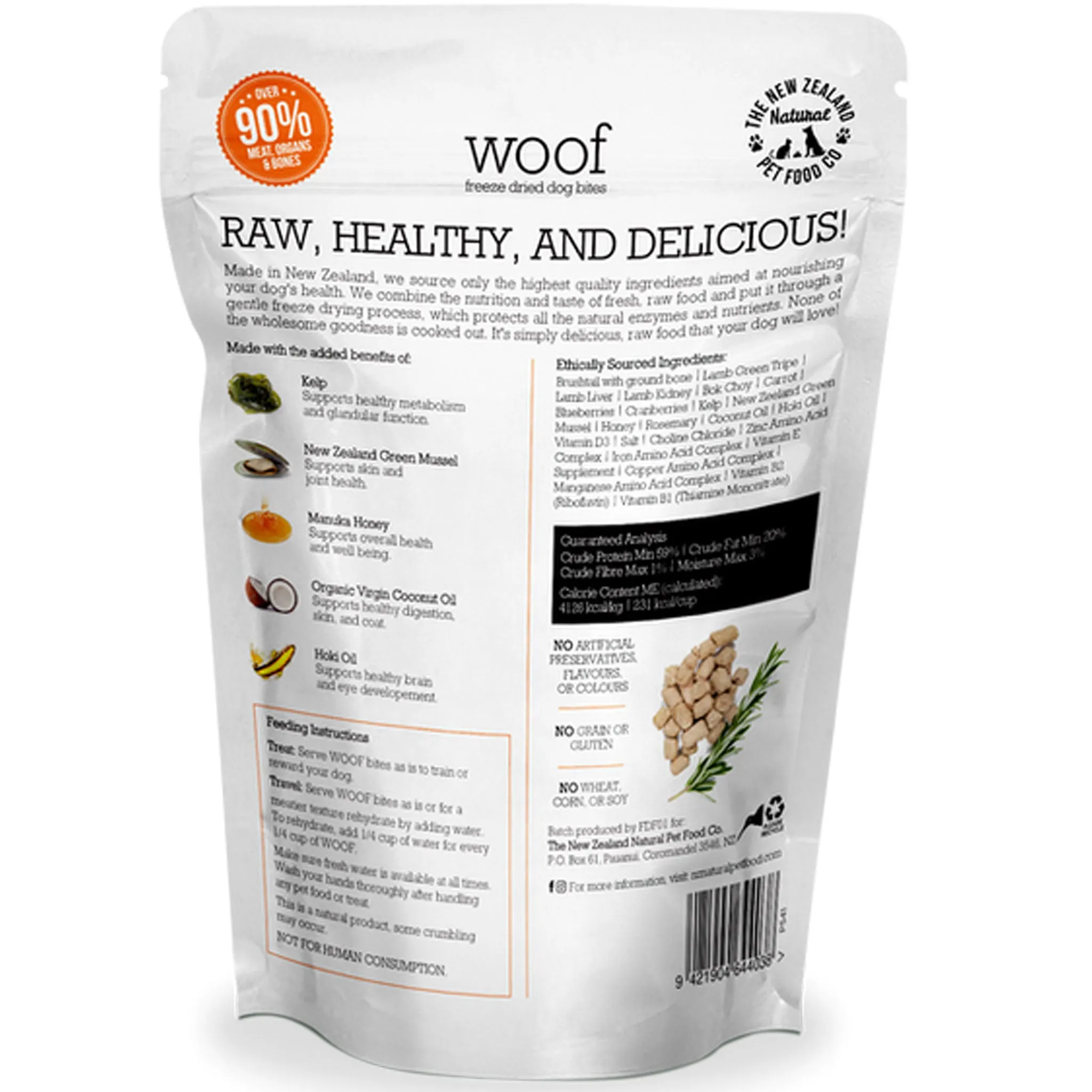 The New Zealand Natural Pet Food Co Woof Freeze-Dried Wild Brushtail Dog Treats