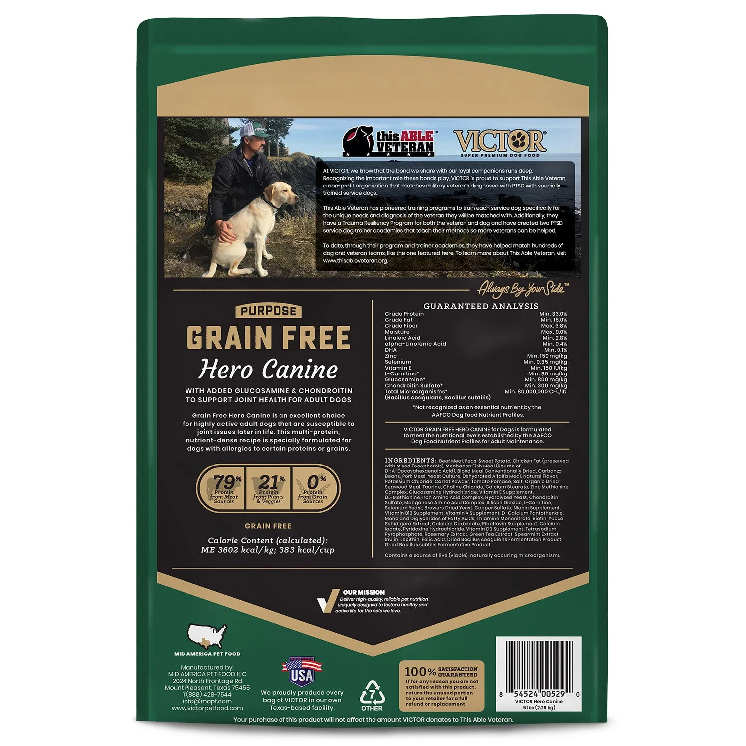 Victor Grain Free Hero Dry Dog Food, 5lb