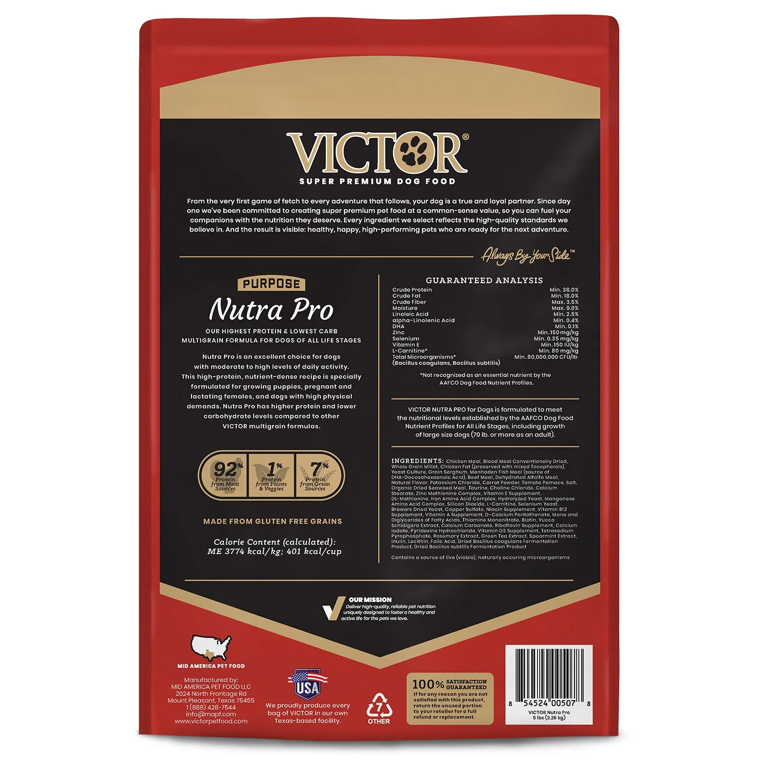 Victor Nutra Pro Dry Dog food, 5lb
