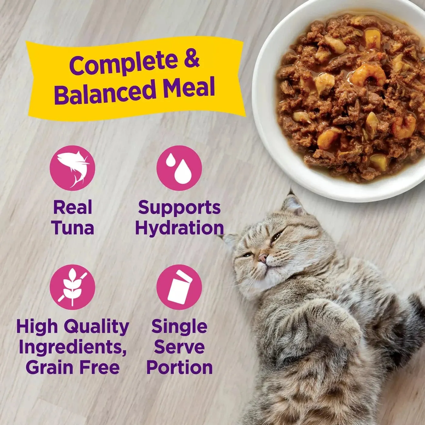 Wellness Appetizing Entrees Flaked Tuna, Mackerel & Shrimp Wet Cat Food Pouch