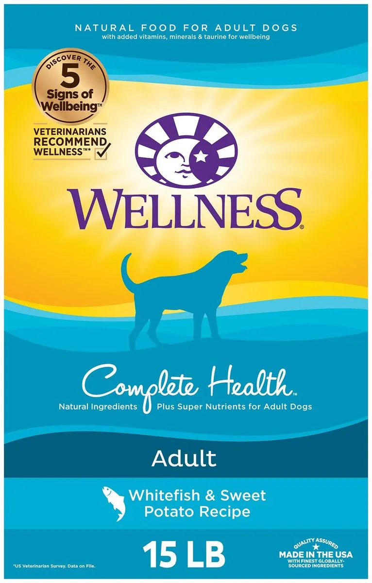 Wellness Complete Health Natural Adult Whitefish and Sweet Potato Recipe Dry Dog Food