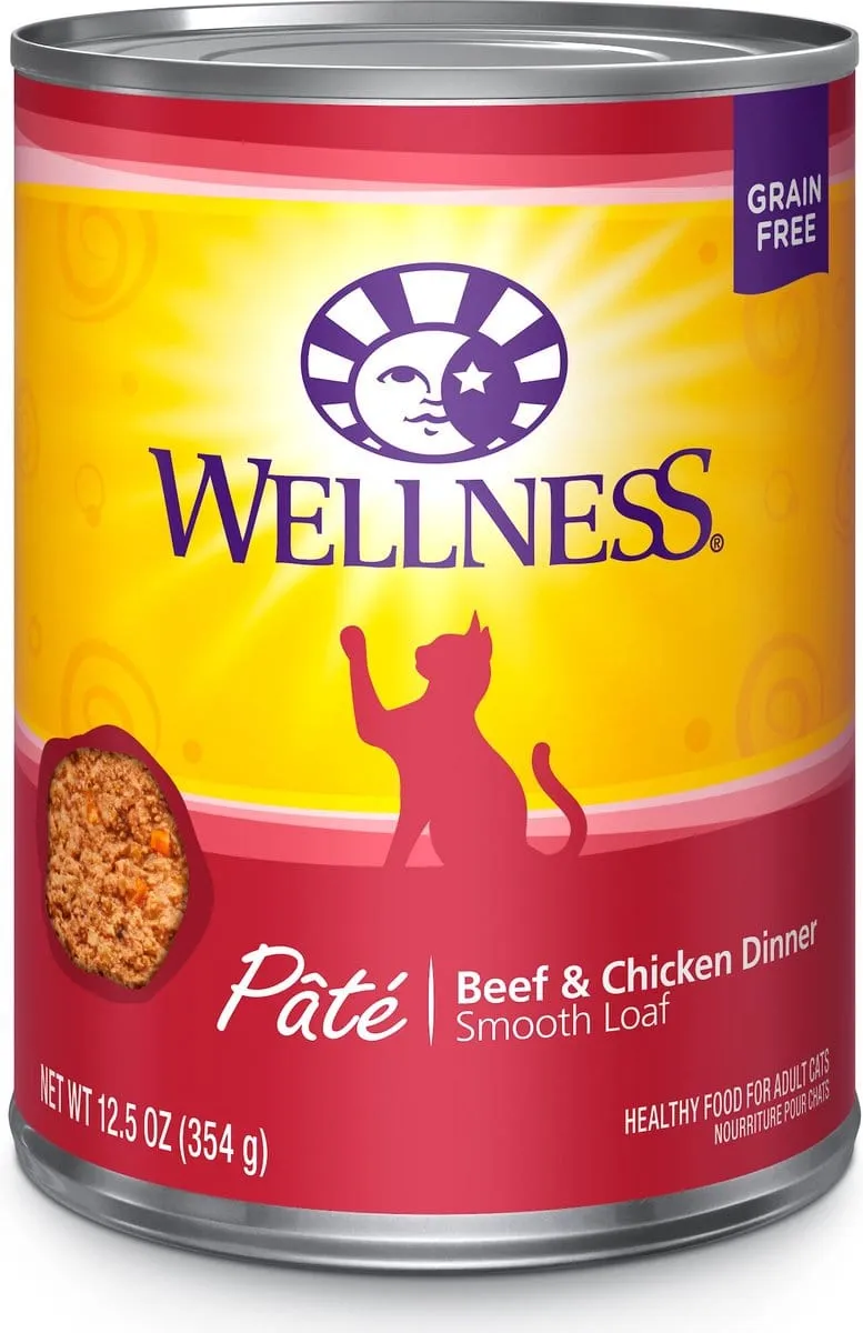 Wellness Complete Health Natural Grain Free Beef and Chicken Pate Wet Canned Cat Food