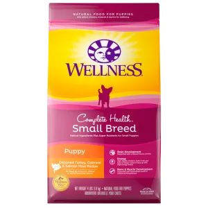 Wellness Complete Health Natural Small Breed Puppy Healthy Weight Turkey, Oatmeal and Salmon Meal Recipe Dry Dog Food