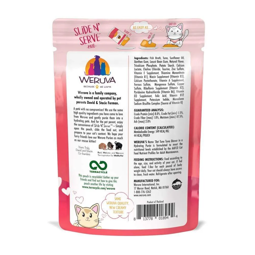 Weruva Slide N' Serve Grain Free Name 'Dat Tuna Tuna Dinner Wet Cat Food Pouch Single