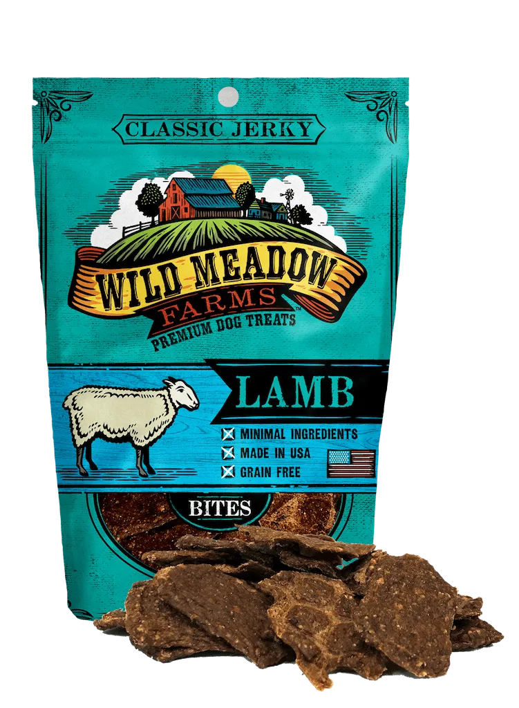 Wild Meadow Farms Classic Lamb Jerky Bites Treats for Dogs
