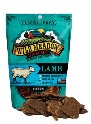 Wild Meadow Farms Classic Lamb Jerky Bites Treats for Dogs