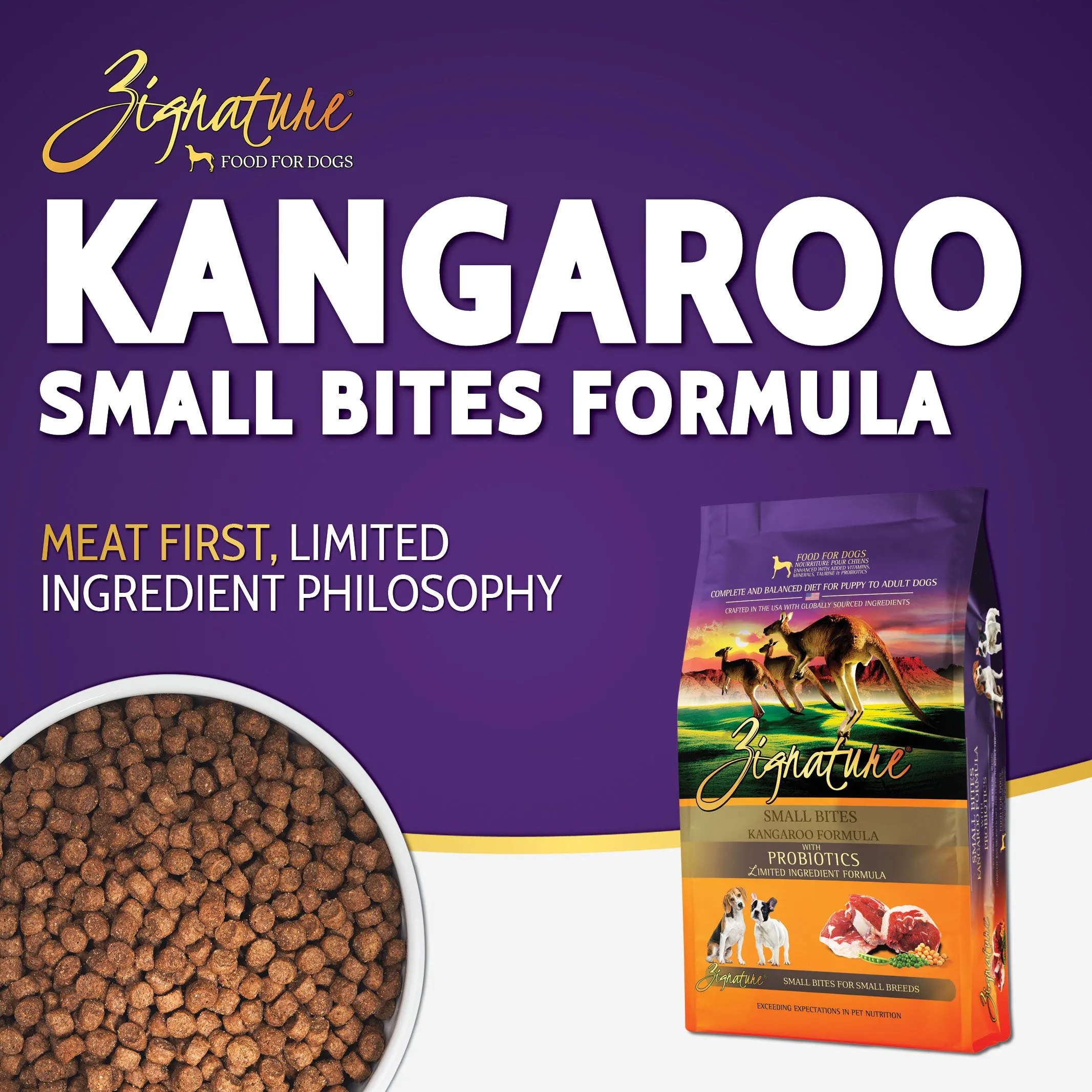 Zignature Kangaroo Small Bites Formula Dry Dog Food