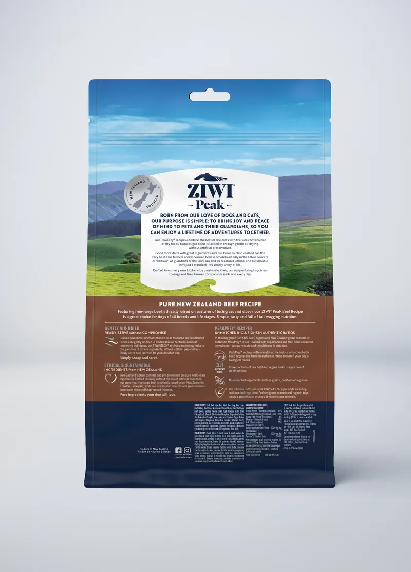 ZIWI Peak Grain Free Air-Dried Beef Recipe Dry Dog Food