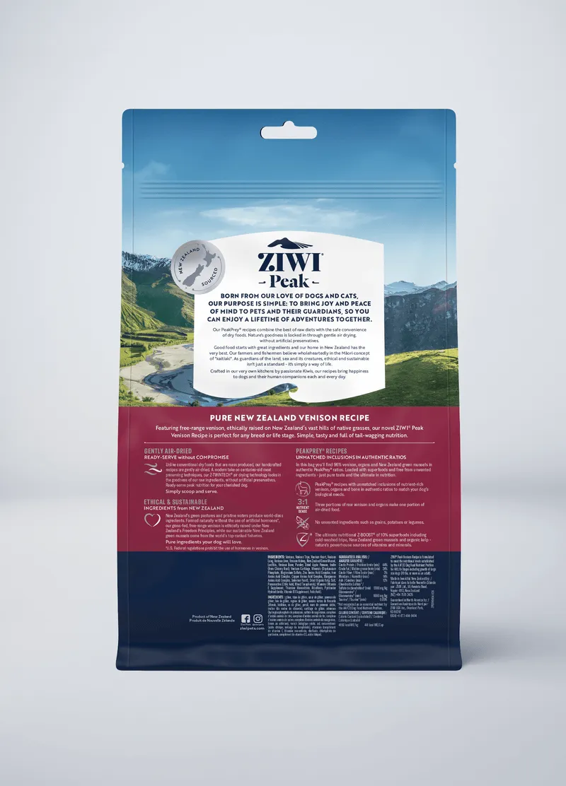 ZIWI Peak Grain Free Air-Dried Venison Recipe Dry Dog Food